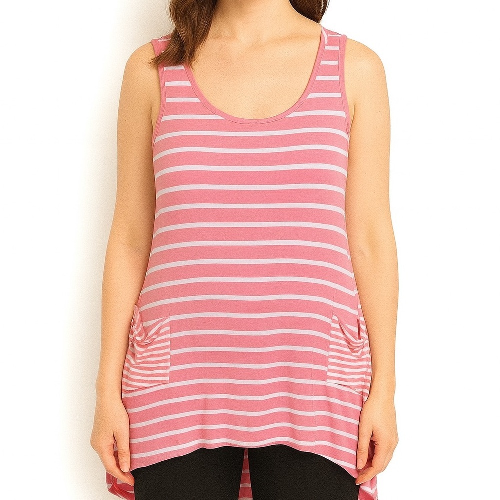 New York & Company pinstripe high low blouse,‎ S